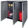 Armoire de Rangement Garage Atelier - Armoire basse 3 portes et 1 étagère Réglable Polypropylène 102x37h84 cm Charge 20 kg