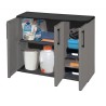 Armoire de Rangement Garage Atelier - Armoire basse 3 portes et 1 étagère Réglable Polypropylène 102x37h84 cm Charge 20 kg