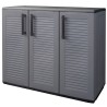 Armoire de Rangement Garage Atelier - Armoire basse 3 portes et 1 étagère Réglable Polypropylène 102x37h84 cm Charge 20 kg
