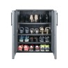 Armoire de Rangement Grise Armoire basse 2 portes Polypropylène 68x37h84 cm ArtPlast