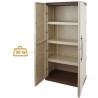 Armoire de rangement haute 2 portes 3 étagères - 70 x 39 x 165 cm - Armoire Intérieur/Exterieur Résistante INTEC