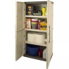 Armoire de rangement haute 2 portes 3 étagères - 70 x 39 x 165 cm - Armoire Intérieur/Exterieur Résistante INTEC