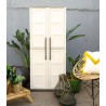 Armoire de rangement 2 portes 3 Etagères Beige 70 x 39 x 165cm Meuble de Garage Atelier Buanderie ARTPLAST