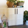 Armoire de Rangement Garage Atelier - Armoire basse 2 portes et 1 étagère Réglable Polypropylène 70 x 39 x 85.5cm Charge 20 kg