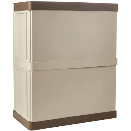 Armoire de Rangement Garage Atelier - Armoire basse 2 portes et 1 étagère Réglable Polypropylène 70 x 39 x 85.5cm Charge 20 kg