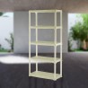 Étagère de rangement 5 niveaux 80x40x176 cm Beige Etagère 5 Tablettes Charge 150 kg Anti-humidité Lavable Art Plast