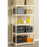Étagère de rangement 5 niveaux 80x40x176 cm Beige Etagère 5 Tablettes Charge 150 kg Anti-humidité Lavable Art Plast