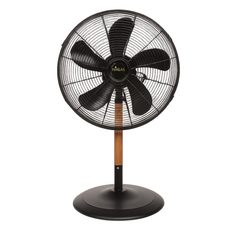 Ventilateur de Table 60W Mat en Bois - Ventilateur portable 3 Vitesses Hauteur 76cm Tête Réglable NIKLAS