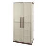 Armoire de rangement 2 portes 3 Etagères Beige 70 x 39 x 165cm Meuble de Garage Atelier Buanderie ARTPLAST
