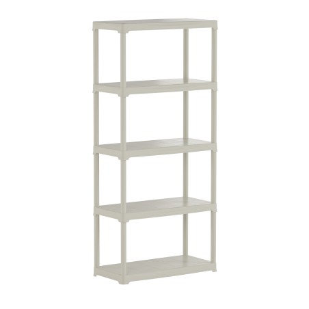 Étagère de rangement 5 niveaux 80x40x176 cm Beige Etagère 5 Tablettes Charge 150 kg Anti-humidité Lavable Art Plast