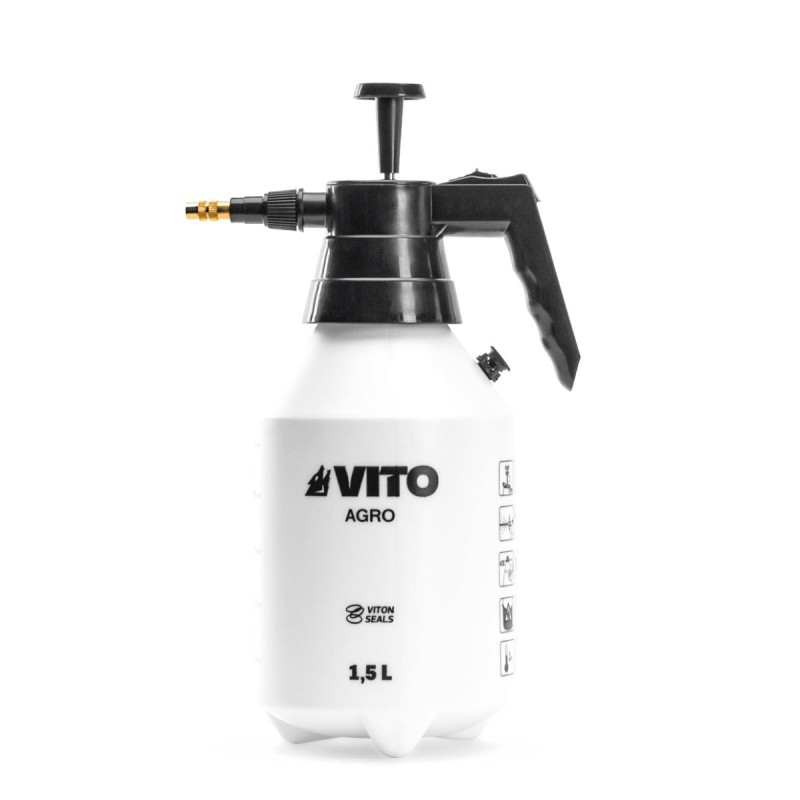 Pulvérisateur à main 1.5L spécial Produits Agressifs Jardin - Pulvérisateur à Pression + 4 Buses Interchangeables VITO