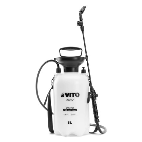 Pulvérisateur de Jardin 5L Produits Corrosifs, Alcalins Régulateur de pression 4 Buses VITO