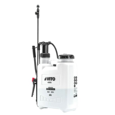 Pulvérisateur de Jardin 12L Produits Corrosifs, Alcalins Régulateur de pression - 4 Buses VITO
