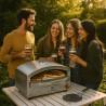 Four à pizza à gaz 4800W Cuisson pierre réfractaire 250 à 400°C Spatule Incluse KEMPER