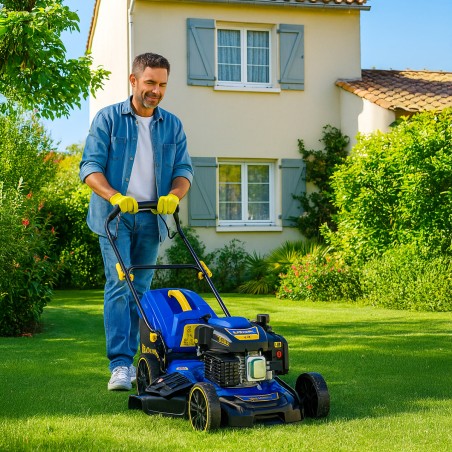 Tondeuse Thermique Autotractée 224Cm3 7,5CV Moteur 4T OHV Largeur de coupe 56cm Surfaces 2000m² GOODYEAR GY56LM