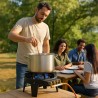 Rechaud TRAITEUR à gaz fonte 9.8 KW 4 pieds 3 robinets Puissant et Stable TRIGLAV