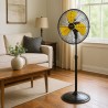 Ventilateur d'atelier 120W sur pied réglable 3 vitesses Oscillant acier Grille de sécurité STANLEY