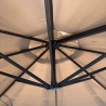 Parasol de Jardin Inclinable Ø300cm Design Sable et Bordure Marron - Parasol déporté Toile Polyester Anti UV KZ GARDEN