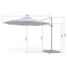 Parasol Déporté Jardin Ø350 cm - Rotatif 360°, Toile Polyester - Parasol de Terrasse, Balcon, Piscine KZ GARDEN