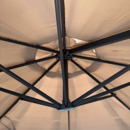 Parasol de Jardin Ø300 cm - Rotatif 360°, Toile Polyester - Parasol Déporté Terrasse, Balcon, Piscine KZ GARDEN
