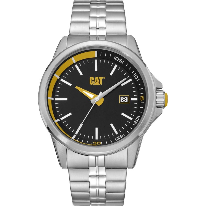 Montre Homme Watch Ø43mm Bracelet Argenté Inox Résistance à l'eau 100 m - Idée Cadeau Bijoux CAT