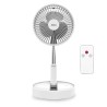 Ventilateur Silencieux Sans fil à Batterie Rechargeable USB BLANC Pliable & Pied Télescopique Télécommande Autonomie 24h Jocca