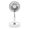 Ventilateur Silencieux Sans fil à Batterie Rechargeable USB BLANC Pliable & Pied Télescopique Télécommande Autonomie 24h Jocca