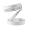 Ventilateur Silencieux Sans fil à Batterie Rechargeable USB BLANC Pliable & Pied Télescopique Télécommande Autonomie 24h Jocca