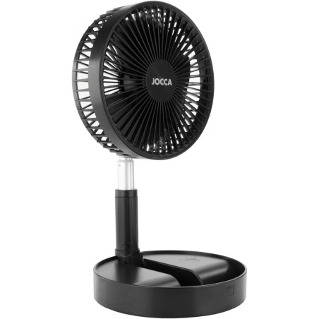 Ventilateur Silencieux Sans fil à Batterie Rechargeable USB NOIR  Pied Pliable & Télescopique Télécommande Autonomie 24h Jocca