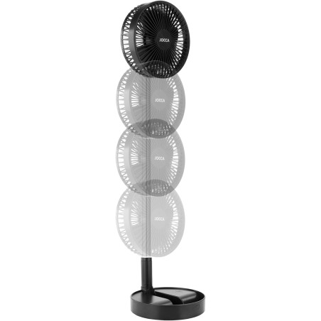Ventilateur Silencieux Sans fil à Batterie Rechargeable USB NOIR  Pied Pliable & Télescopique Télécommande Autonomie 24h Jocca
