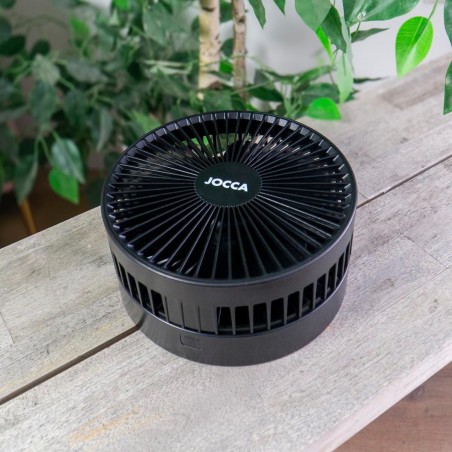 Ventilateur Silencieux Sans fil à Batterie Rechargeable USB NOIR  Pied Pliable & Télescopique Télécommande Autonomie 24h Jocca