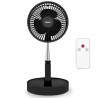 Ventilateur Silencieux Sans fil à Batterie Rechargeable USB NOIR  Pied Pliable & Télescopique Télécommande Autonomie 24h Jocca