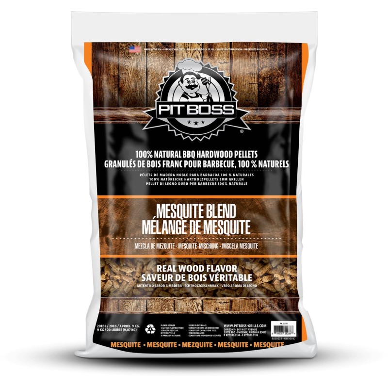 Sac de Pellets en Bois d'Acacia Mesquite 9 kg Granulés de Bois Cuisson Extérieure Barbecue Fumoir PIT BOSS