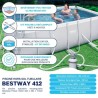 Piscine hors sol Rectangulaire BESTWAY 412 x 201 x 122 cm Pack complet Piscine tubulaire + Accessoires de piscine
