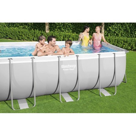 Piscine hors sol Rectangulaire BESTWAY 412 x 201 x 122 cm Pack complet Piscine tubulaire + Accessoires de piscine