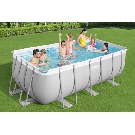 Piscine hors sol Rectangulaire BESTWAY 412 x 201 x 122 cm Pack complet Piscine tubulaire + Accessoires de piscine