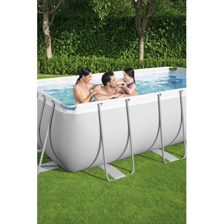 Piscine tubulaire rectangulaire 404 x 201 x 100 cm Bestway PowerSteel 6 478 litres + pompe, filtre et échelle