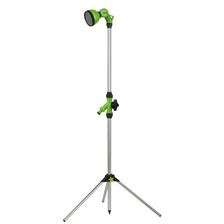 Douche Extérieure avec trépied 1,90m - Douche de Camping Portable Pommeau pivotant, Raccord Tuyau Arrosage Ø16 mm IRIS GARDEN
