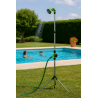 Douche Extérieure avec trépied 1,90m - Douche de Camping Portable Pommeau pivotant, Raccord Tuyau Arrosage Ø16 mm