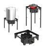 Réchaud Gaz 4 pieds 4.5KW Modulable 3 Hauteurs - Cuisine Extérieure Dimensions 40 x 40 x H78cm Allumage Piezo
