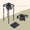 Réchaud Gaz 4 pieds 4.5KW Modulable 3 Hauteurs - Cuisine Extérieure Dimensions 40 x 40 x H78cm Allumage Piezo
