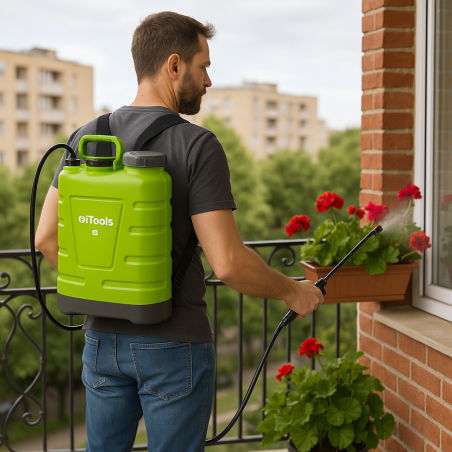 Pulvérisateur manuel 16 Litres Pompe manuelle haute pression 5.5 bar Jardin, toiture, potager 3 Buses réglables ITOOLS