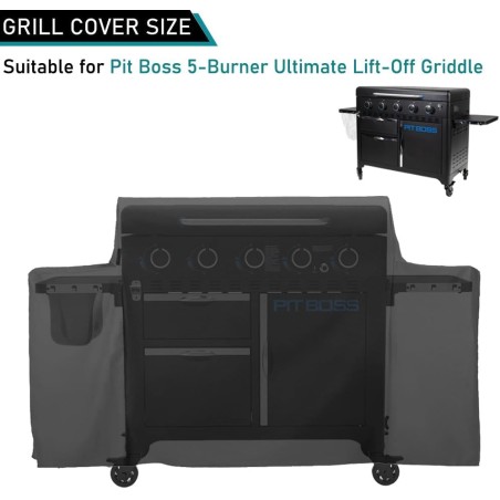 Housse de Barbecue Plancha Gaz 5 Brûleurs Ultimate - Housse de protection Imperméable Résistante UV Pit Boss