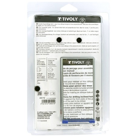 Guide d’assemblage 2 en 1 TIVOLY Perçage oblique 15° & perpendiculaire Kit complet 8 pièces Ø 6‑8‑10 mm TIVOLY