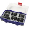 Coffret 7 Douilles à choc Ø13/17/19/21/24 mm + adaptateur 1/2″ + porte-embout – Acier CrMo TIVOLY