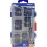 Coffret 7 Douilles à choc Ø13/17/19/21/24 mm + adaptateur 1/2″ + porte-embout – Acier CrMo TIVOLY