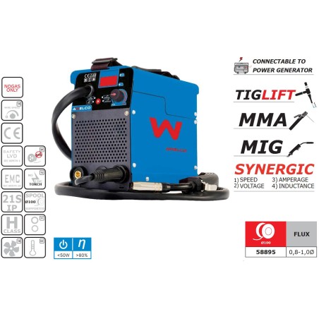 Poste à Souder Inverter MIG - MMA - TIG LIFT 3en1 Technologie IGBT Compact Polyvalent Soudage fil et Electrodes AWELCO