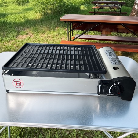 Barbecue à gaz Portable Grill 1900W Allumage Piezo + Récupérateur de graisse amovible & lavable Camping COOK160