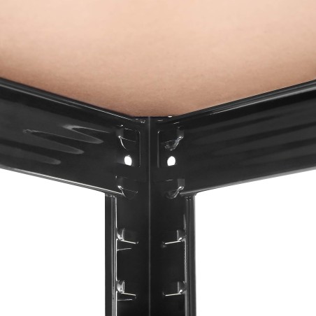 Etagère de Rangement Métal Noire 90 x 60cm x H180cm Haute qualité 5 Plateaux Charges lourdes 1500kg INTEC