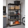 Etagère de Rangement Métal Noire 90 x 60cm x H180cm Haute qualité 5 Plateaux Charges lourdes 1500kg INTEC